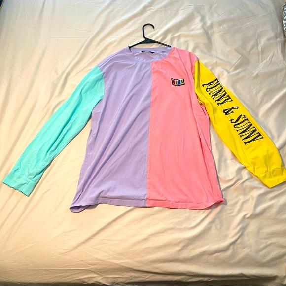 SHEIN | Shirts | Shein Funny Sunny Discolored Mens Longsleeve Tshirt |  Poshmark
